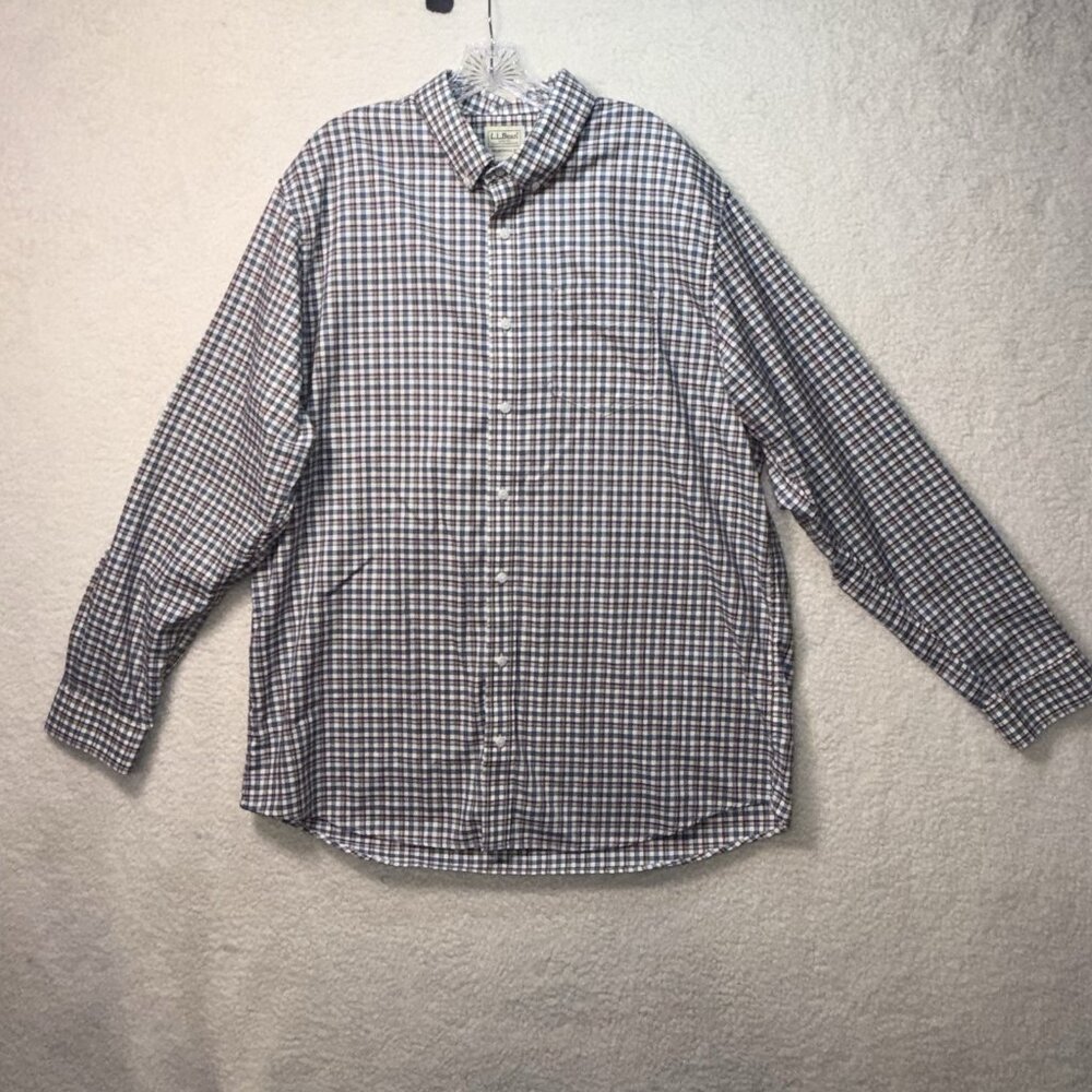 L.L. Bean Button Down Shirt Mens XL Tall XLT Plaid Traditional Fit 500806 - Picture 2 of 8